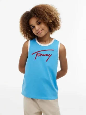 kids script tommy logo tank top 1 3 330x440 - Kids' Script Tommy Logo Tank Top