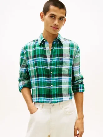 regular fit madras check linen shirt 1 1 330x440 - Regular Fit Madras Check Linen Shirt